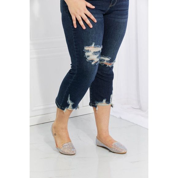 JUDY BLUE Full Size Gina Destroyed Hem Crop Straight - Picture 10 of 11